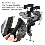 Bench Vise, 𝗚𝗢𝗫𝗔𝗪𝗘𝗘 𝗠𝗶𝗻𝗶 𝗕𝗲𝗻𝗰𝗵 𝗖𝗹𝗮𝗺𝗽 for Workbench, 2.9 inch Swivel Table Vise for Small DIY Projects, Handcraft Creations, Woodworking, Sculpting GOXAWEE