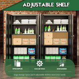 Greenvelly Metal Cabinet, 72” Black Tool Steel Locking Cabinet with Doors and 4 Shelves, Tall Cabinets for Garage Storage Systems Lockable File Greenvelly