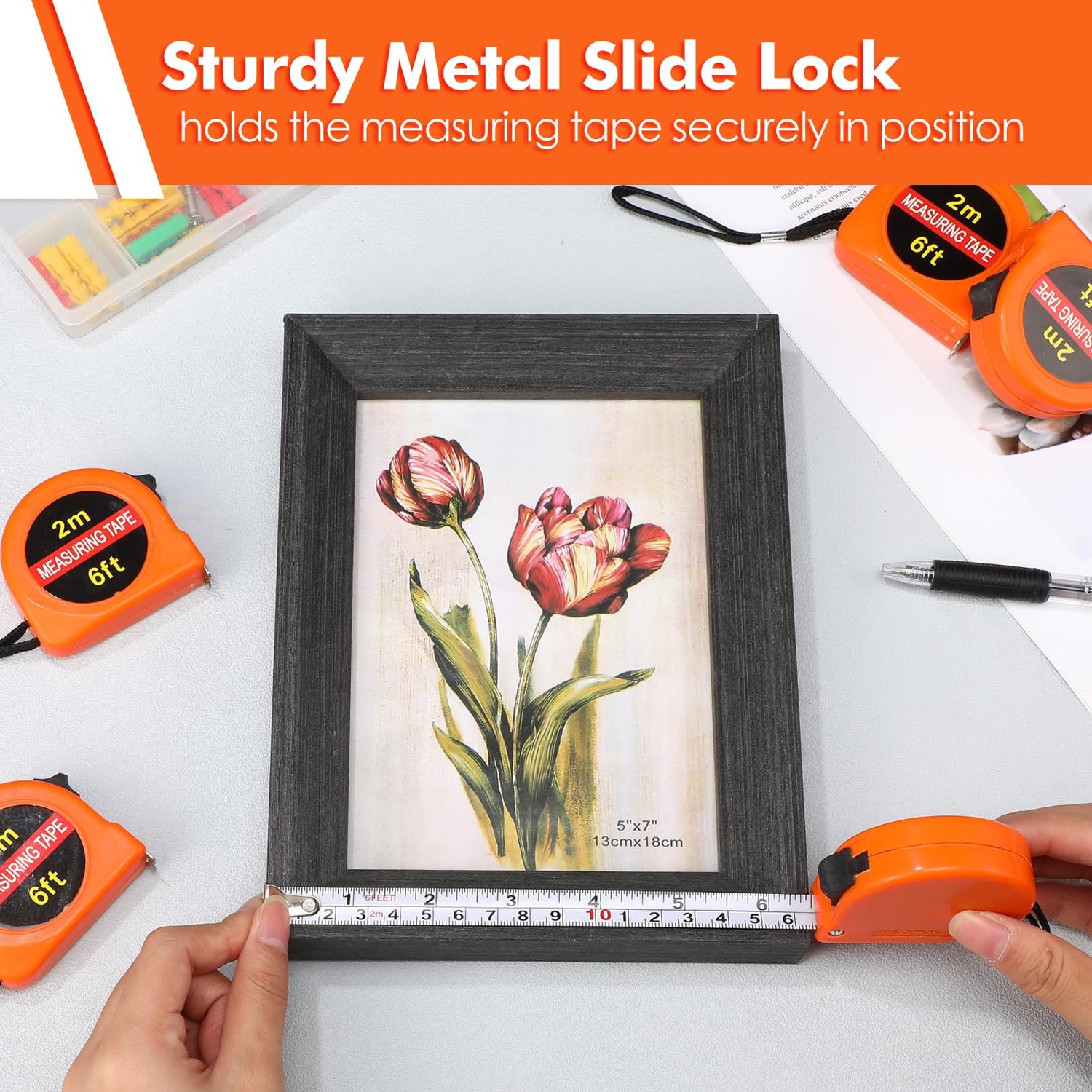 Copkim 50 Pcs Small Tape Measure Keychain Mini Measuring Tape Retractable 6ft 2m, Metric and Inch, Lot Bundle Retractable Handy Pocket Tape Mini Copkim