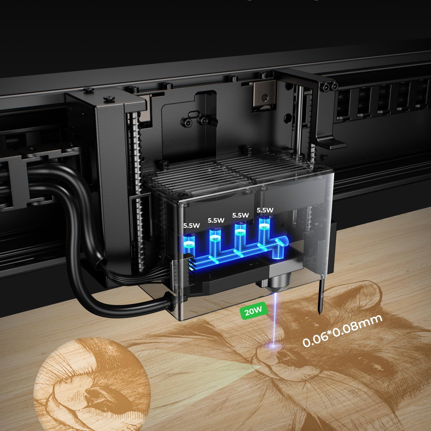 xTool S1 20W Enclosed Diode Laser Engraver and Cutter Includes Smart Air Assist, Honeycomb, 1064nm Infrared Laser Module for Woodworking, Jewelry xTool