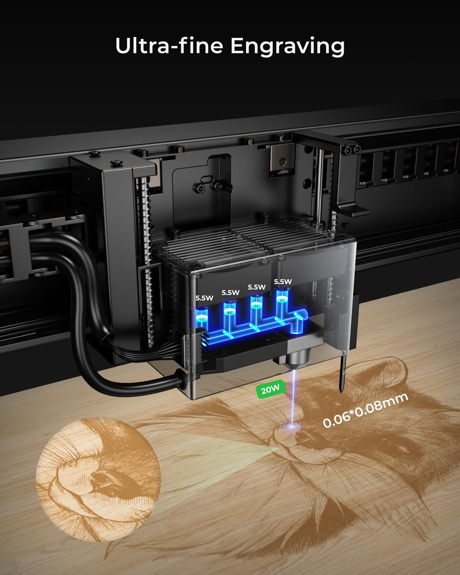 xTool S1 20w Enclosed Diode Laser Engraver and Cutter Includes xTool Smoke Purifier(99.97% Smoke Removal), Smart Air Assist, and Honeycomb Panel, - WoodArtSupply