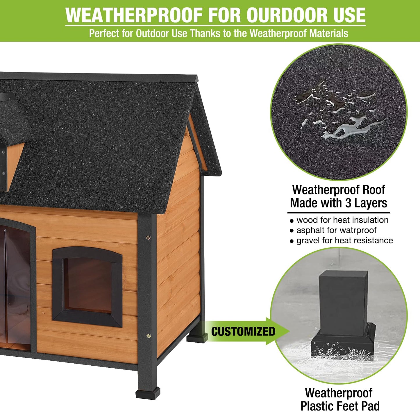 GUTINNEEN Dog House Outdoor & Indoor All-Around Metal Frame Waterproof Dog Kennel for Small,Medium,Large Dogs - WoodArtSupply