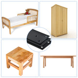 Worldity 8PCS Black Straight Brace, 3.94 x 1.97 Inches Wood Bracket, Flat Straight Mending Plates with Mounting Screws, Joining Fixing Bracket for Worldity