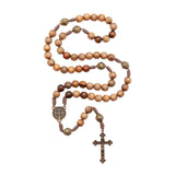 Intercession Our Father Sacred Handmade Solid Wood Rosary (St Benedict - Walnut) Intercession