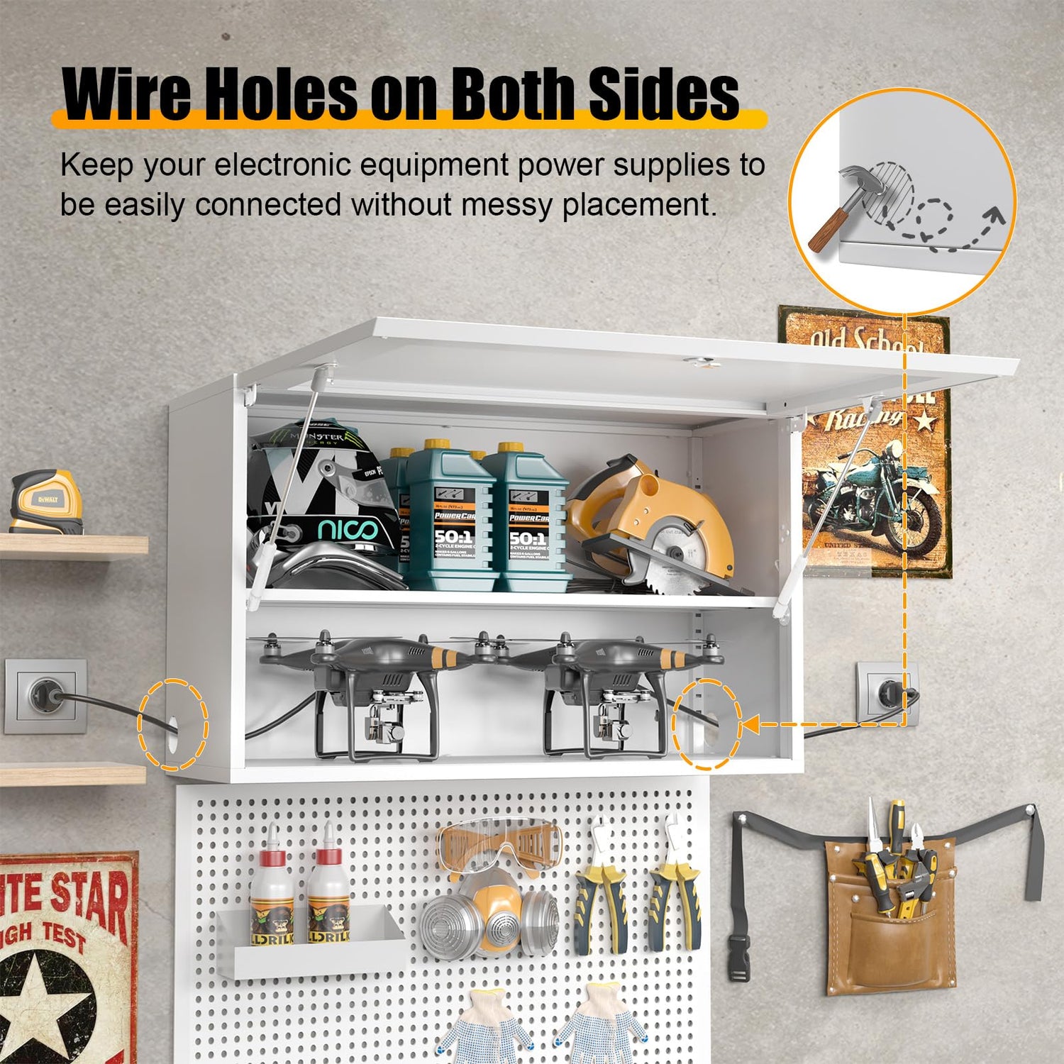 Wall Storage Cabinet Metal Garage Locker Medicine Cabinet with Locking Door Adjustable Shelf Bathroom Wall Cabinet Over The Toilet Storage Cabinet MetalMax