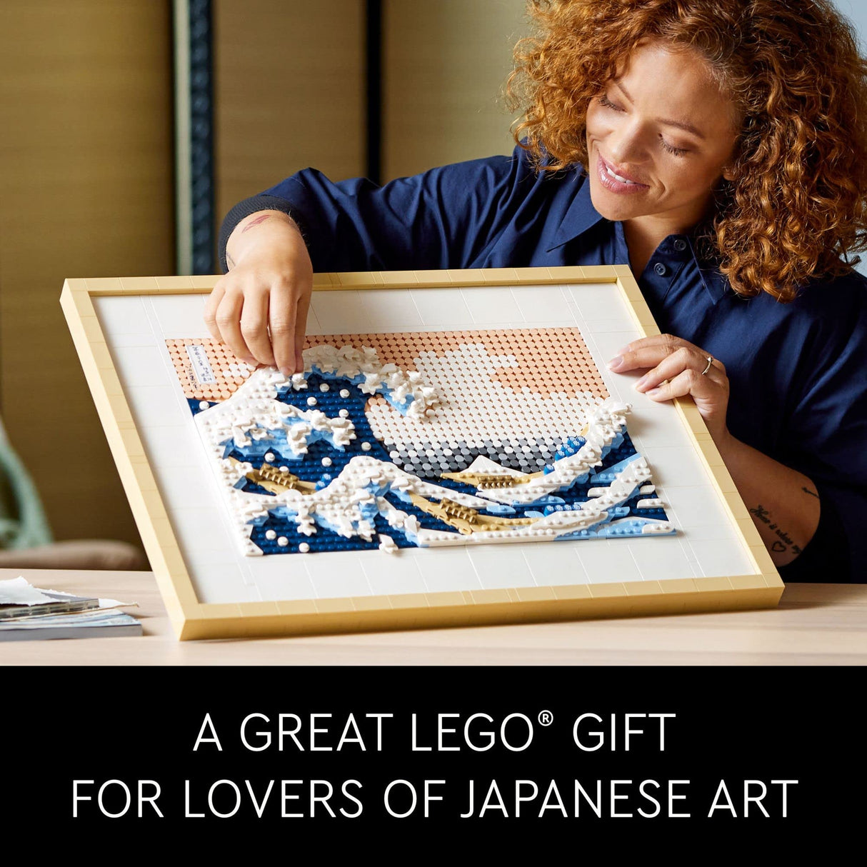 LEGO Art Hokusai – The Great Wave 31208, 3D Japanese Wall Art Craft Kit, Framed Ocean Canvas, Creative Activity Hobbies for Adults, DIY Home, Office LEGO