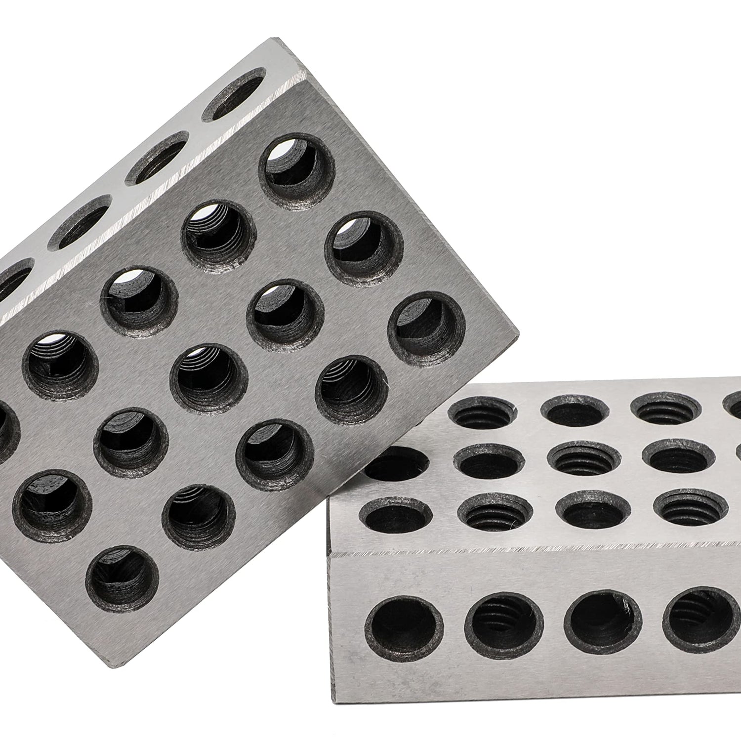 LLDSIMEX Pair 1" x 2" x 3" Precision Steel 1-2-3 Blocks 23 Holes LLDSIMEX