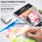 Nicpro 60PCS Watercolor Paint Kit, Professional Painting Supplies Set 24 Tube Water Color Paints, 8 Synthetic Squirrel Brushes, 25 Paper Pad, Nicpro