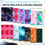 Tintnut Permanent Vinyl - 12 Sheets 12"x10", Marble Permanent Adhesive Vinyl Sheets, Watercolor Gold Pattern Self Sticker Waterproof Vinyl Compatible Tintnut