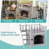 Suumerpety Weatherproof Outdoor Cat House,Feral Cats Shelter for Bunny Small Dogs (Small Cat House 8B) Suumerpety