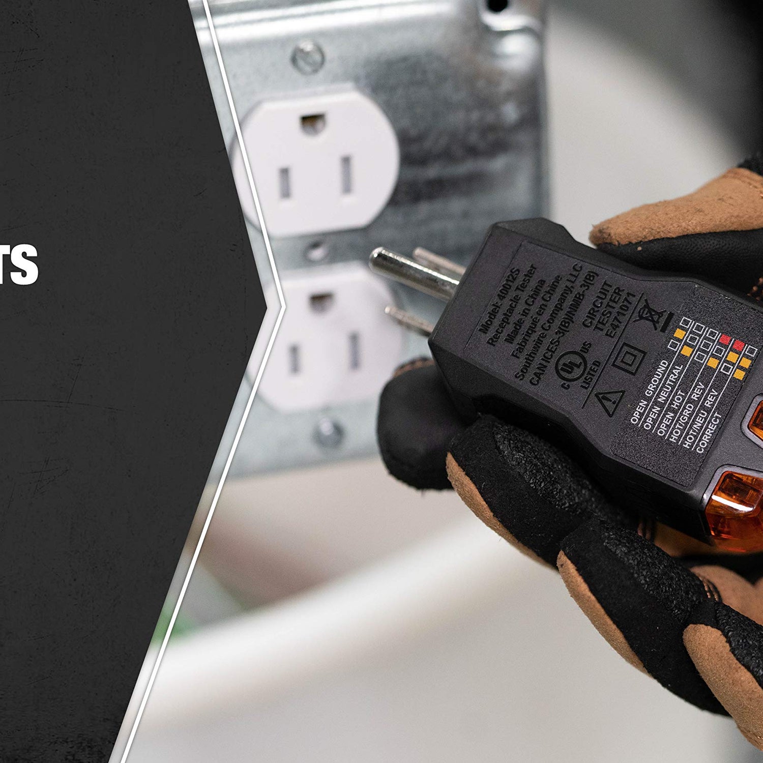 Southwire 40022S Receptacle Tester, Black Southwire