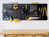 Made in USA Pegboard Wall Organizer 4 ea 24"x16" Plastic Pegboard Panels - 96” Wide - Kit P-212 B Garage Organization for Workbench Tool Storage WallPeg