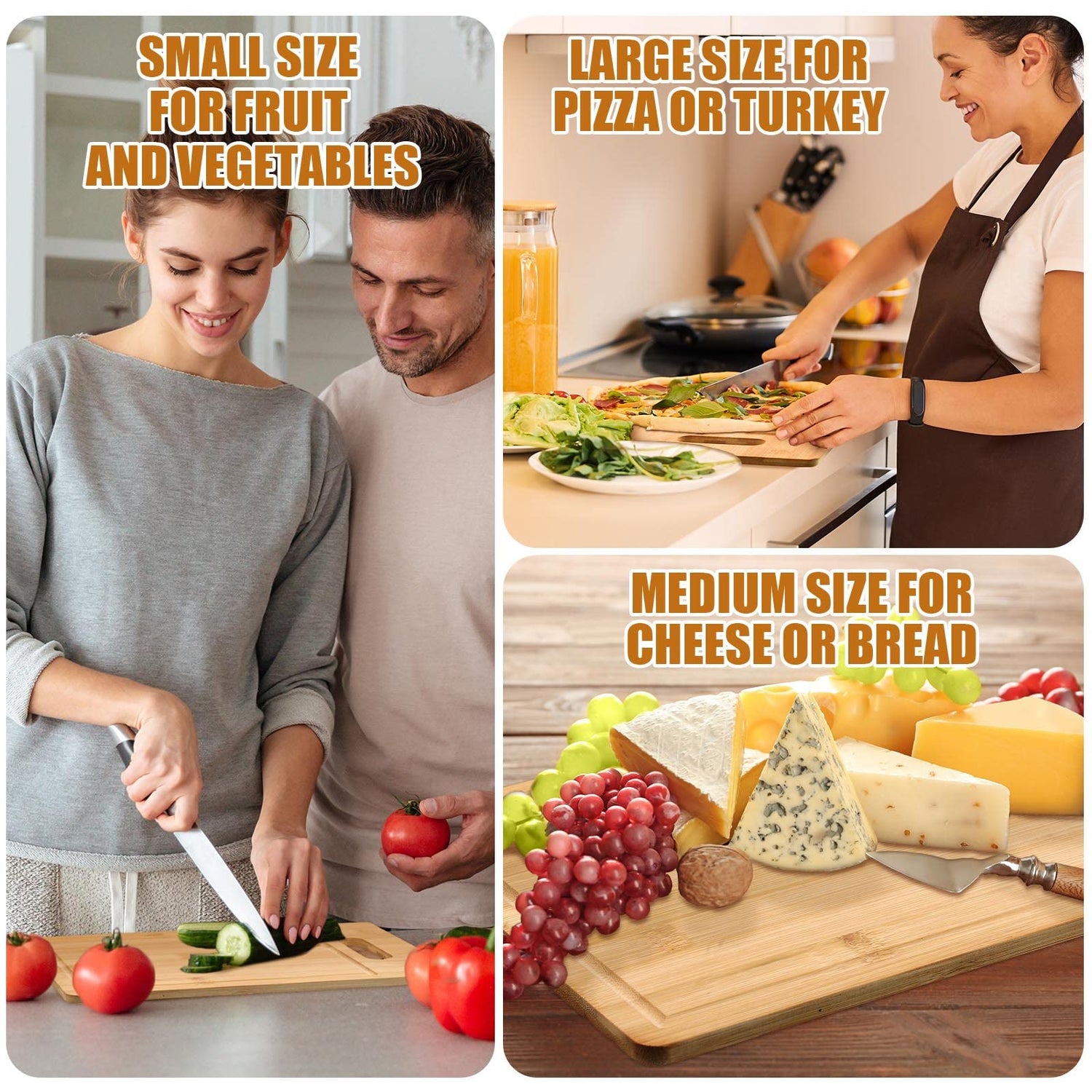 Gerrii 12 Packs Wooden Cutting Boards Set with Handles Engraving Blanks Kitchen Serving Platter Bulk for Vegetables Meat Pizza Cheese (12 x 8 Gerrii