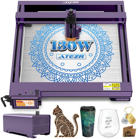 Atezr L2 24W Laser Engraver, 54000mm/min High Efficiency Engraving Machine with Power Off Continuous Engraving Function for Wood, Metal, Acrylic, ATEZR