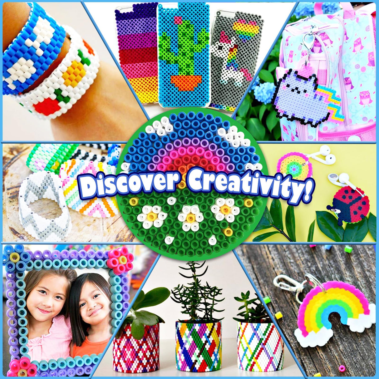 FUNZBO 5200 5mm Fuse Beads Kit - 24 Colors | 45 Patterns, Toys, Kids Crafts for Girls Ages 8-12, Arts and Crafts for Kids Ages 6-8, Gifts for Girls FUNZBO