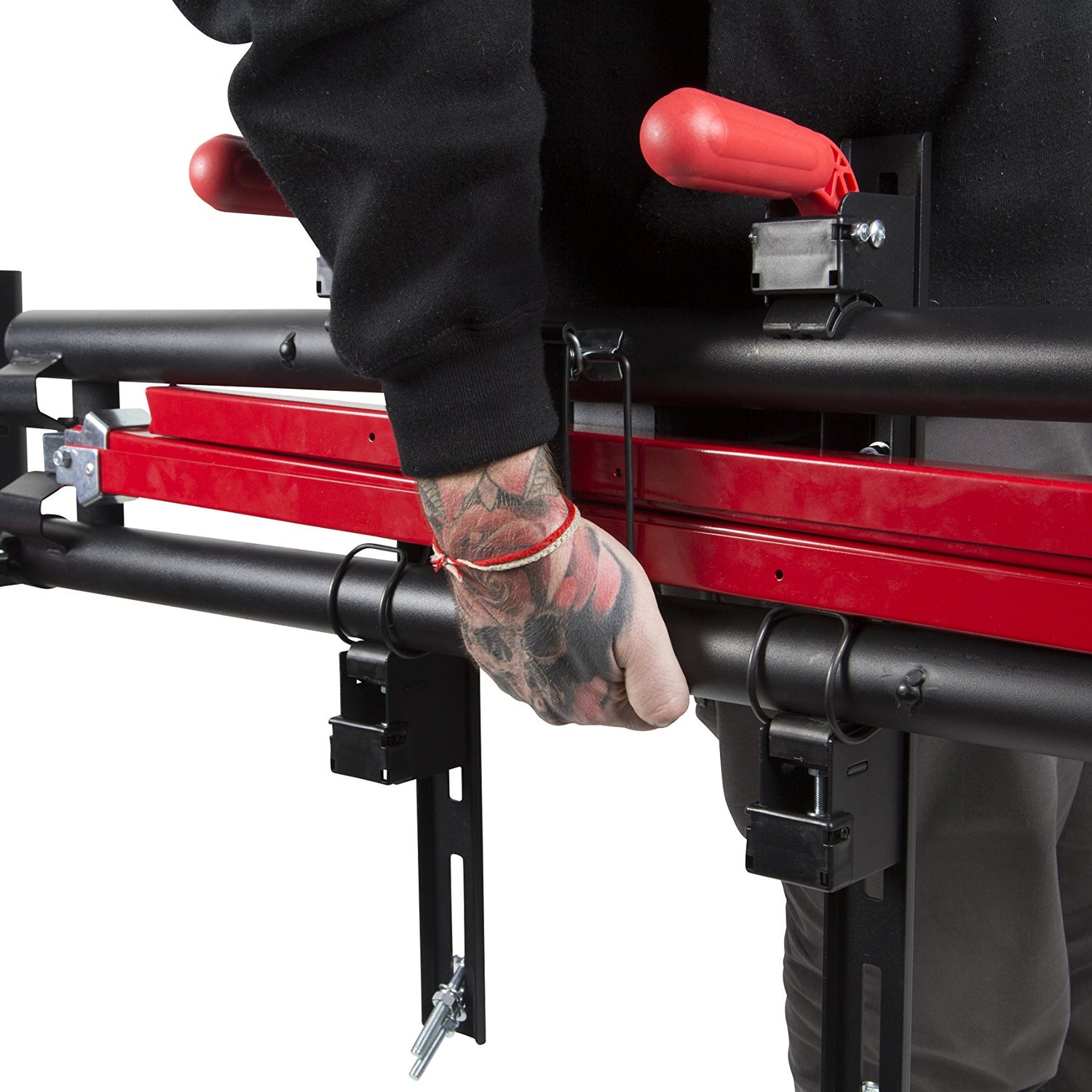 REDLEG Universal Miter Saw Stand, Supports up to 400 lbs, Extendible (60 Inch) Material Supports, Clamping Tool Mounts, Folds and Locks REDLEG