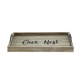 Elegant Designs HG2000-RGO Decorative Wood Serving Tray w/Handles, 15.50" x 12", Our Nest Elegant Designs