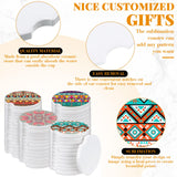 Zhehao 150 Pcs Ceramic Car Coasters with Bags and Cards 2.64'' Sublimation Coasters Blanks Ceramic Car Cup Holder Coasters with A Finger Notch for Zhehao