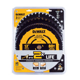 DEWALT Miter Saw Blade Combo Pack, 12” Blades, 40 Tooth & 60 Tooth, Fine Finish, Ultra Sharp Carbide (DWA112CMB) DEWALT