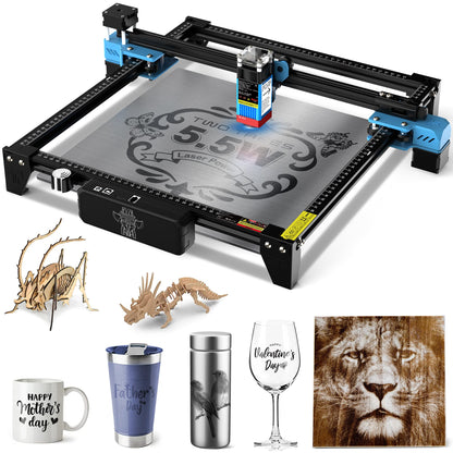 Twotrees TTS55 Pro Laser Engraver 40W Laser Engraving Machine 32 Bit Motherboard, for Cut Plywood Wood Engrave Aluminum, Laser Power: 5.5W, Engraving - WoodArtSupply