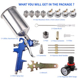 Zeinlenx HVLP Gravity Feed Spray Gun, Automotive Air Paint Spray Gun Kit with 4 Nozzles,1.4mm 1.7mm 2.0mm and 2.5mm, 1000cc Aluminum Cup, Suitable Zeinlenx