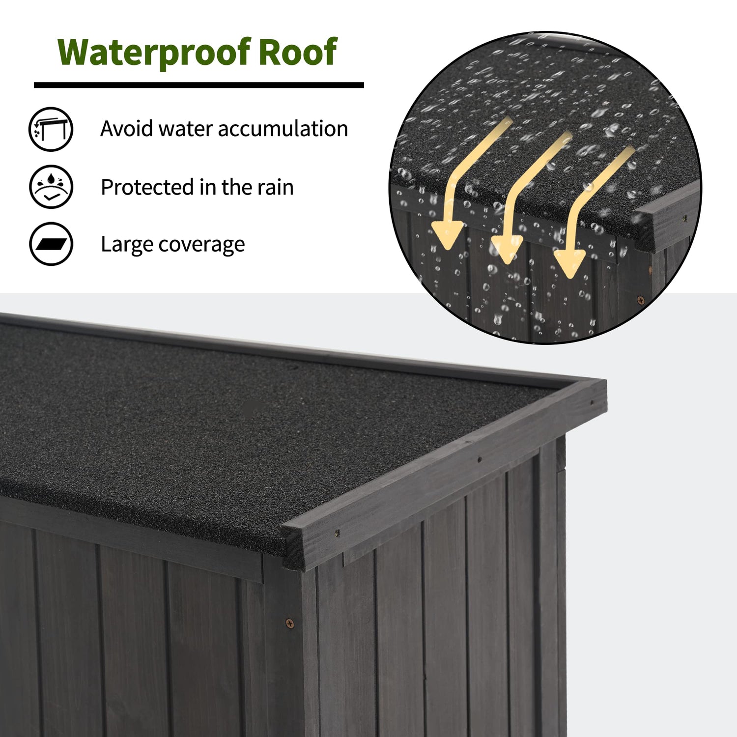 MCombo Outdoor Storage Cabinet, Garden Storage Shed, Outside Vertical Shed with Lockers, Outdoor 63 Inches Wood Tall Shed for Yard and Patio 0870 MCombo