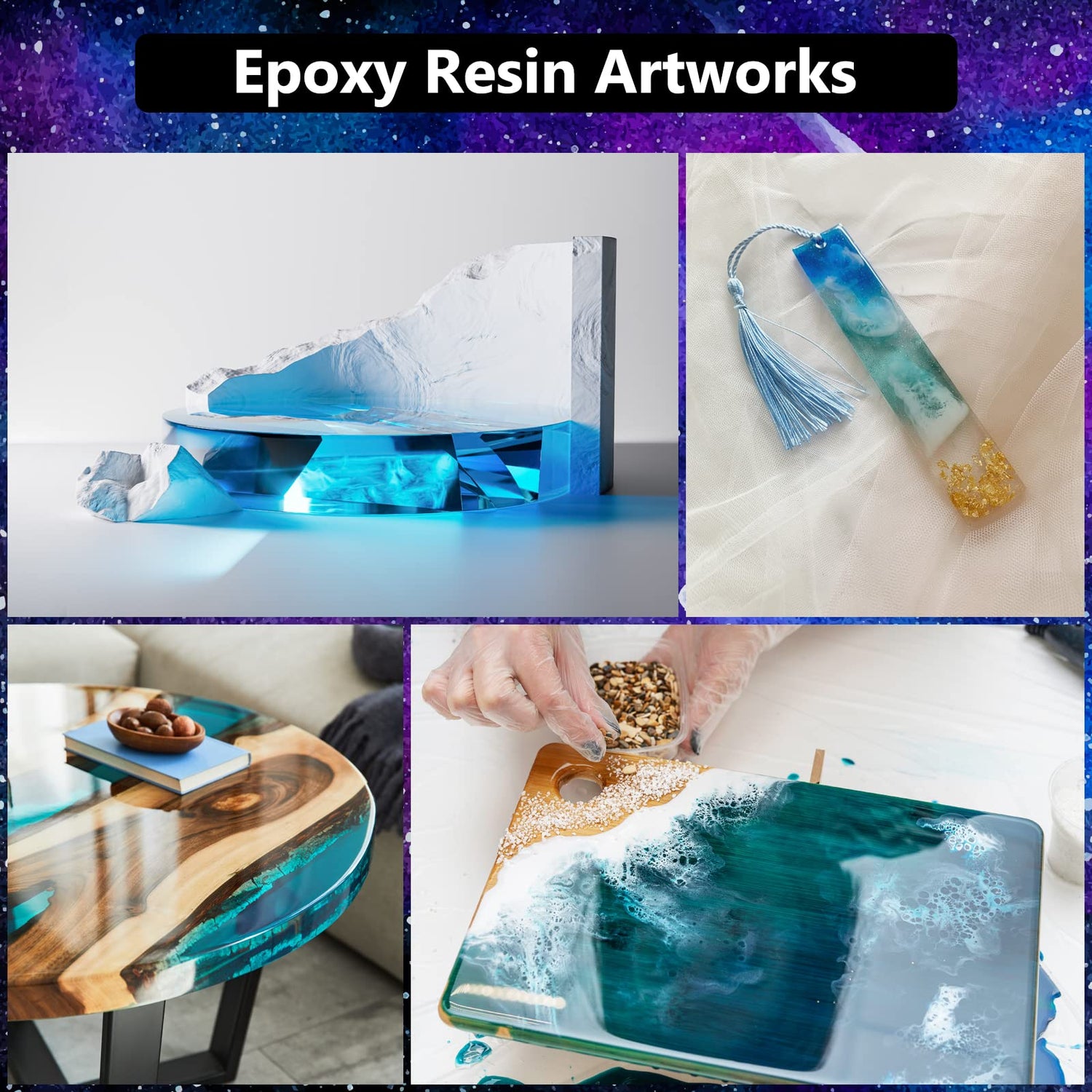KISREL Epoxy Resin 4Gallon - Crystal Clear Epoxy Resin Kit - No Yellowing No Bubble Art Resin Casting Resin for Art Crafts, Jewelry Making, Wood & KISREL