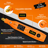 GOXAWEE Mini Cordless Rotary Tool Kit with 105pcs Accessories, USB Charging 5-Speed 18000rpm Multi-Purpose Art Craft Tool with 3.7V Li-ion Battery GOXAWEE