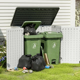 Greesum Outdoor Horizontal Resin Storage Sheds 34 Cu. Ft. Weather Resistant Resin Tool Shed, Extra Large Capacity Weather Resistant Box for Bike, Greesum