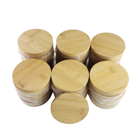 72 pc Bulk Wholesale Plain Blank Bamboo Coasters for Custom Engraving, DIY Craft Disc, Ornament Hanging Tags for Wood Tree, Room Decoration (Round) Invisioncorp
