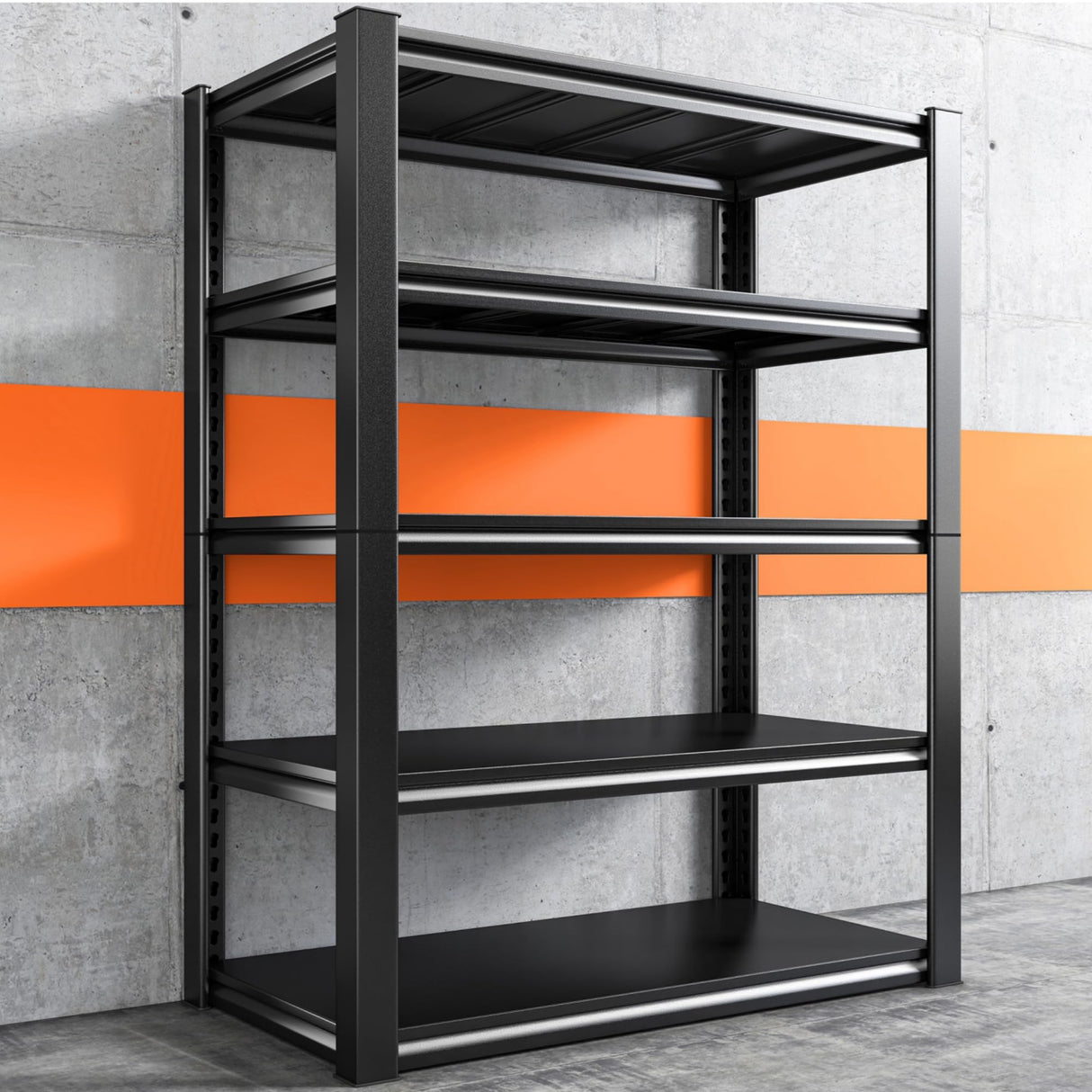 REIBII 40"W Garage Shelving Heavy Duty Storage Shelves Load 2000Lbs Adjustable Garage Shelves Heavy Duty Shelving 5-Tier Metal Shelving Unit Garage REIBII