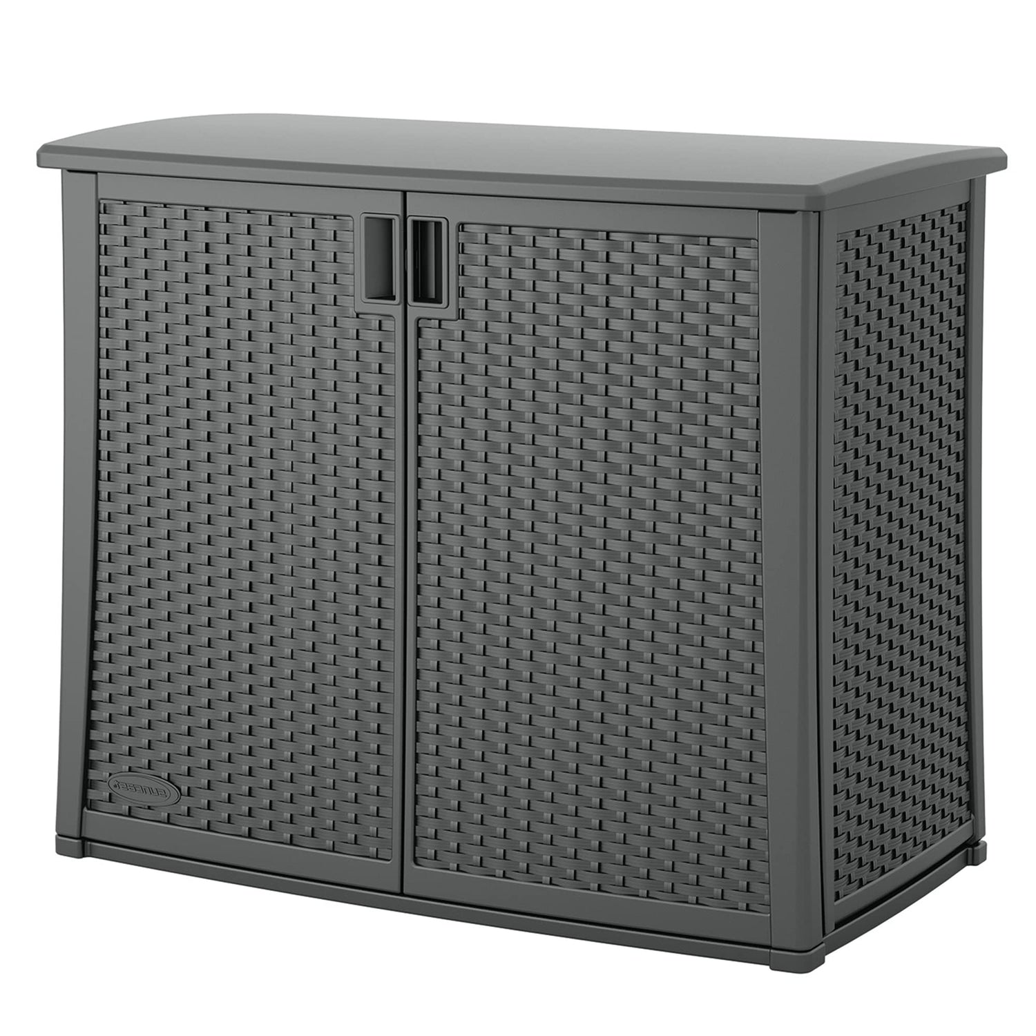 Suncast Outdoor Storage Cabinet with Pad-Lockable Doors, Freestanding Outdoor Patio Storage Unit, 42" W x 23" D x 35.5" H, Cool Gray Suncast