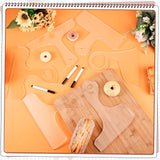 Frienda 6 Pcs Charcuterie Board Template Acrylic Router Template Cutting Board Template for Woodworking Thick Handle Template with 3 Pens Angled Frienda