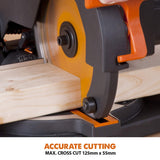 Evolution Power Tools R210CMS Compound Miter Saw, 8-1/4" Multi-Material Cutting TCT Blade Included Cuts Wood Metal Plastic & More, 45° - 45° Degree Evolution