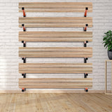 Yaocom 4 Pack Metal Lumber Storage Rack 6 Level Wall Mount Wood Organizer Heavy Duty Wood Rack with Serviceable Sheet Screws, Each Shelf Holds up 150 Yaocom