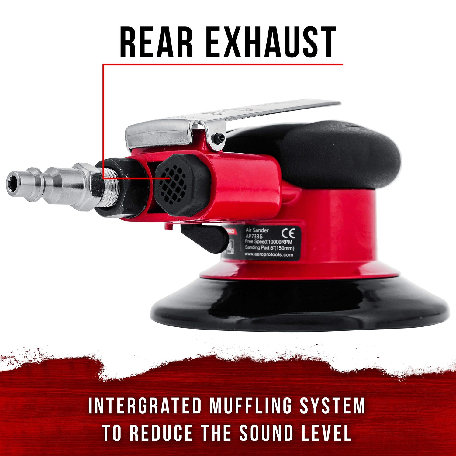 TCP Global Professional Heavy Duty 6" Dual-Action Random Orbit Air Palm Sander with Both PSA and Hook & Loop Backing Pads - Orbital Pneumatic Sanding TCP Global