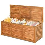 S AFSTAR Outdoor Storage Box, 47 Gallon Acacia Wooden Deck Box for Toys/Tools/Sports Supplies, Patio Storage Bench, Outdoor Storage Bench for Garden S AFSTAR