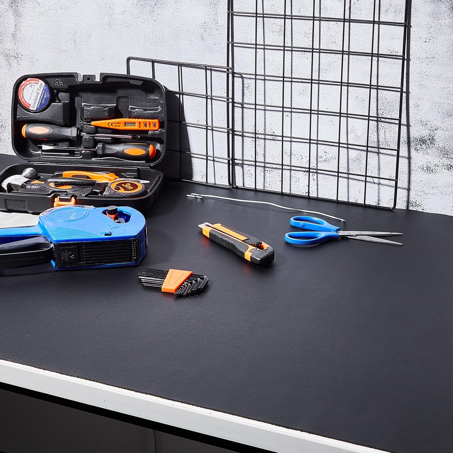 Drydiet 23.5 Inches x 47.5 Inches Black Work Bench Mat PU Leather Easy to Clean Products Bench Mat Scratch Resistant Workbench Mat for Protects Drydiet