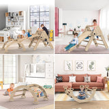 UROSULO Toddler Climbing Toys Indoor, Foldable Climbing Toys for Toddlers, Montessori Climbing Set with Triangle Climber, Arch Ramp, Rock Climber, UROSULO