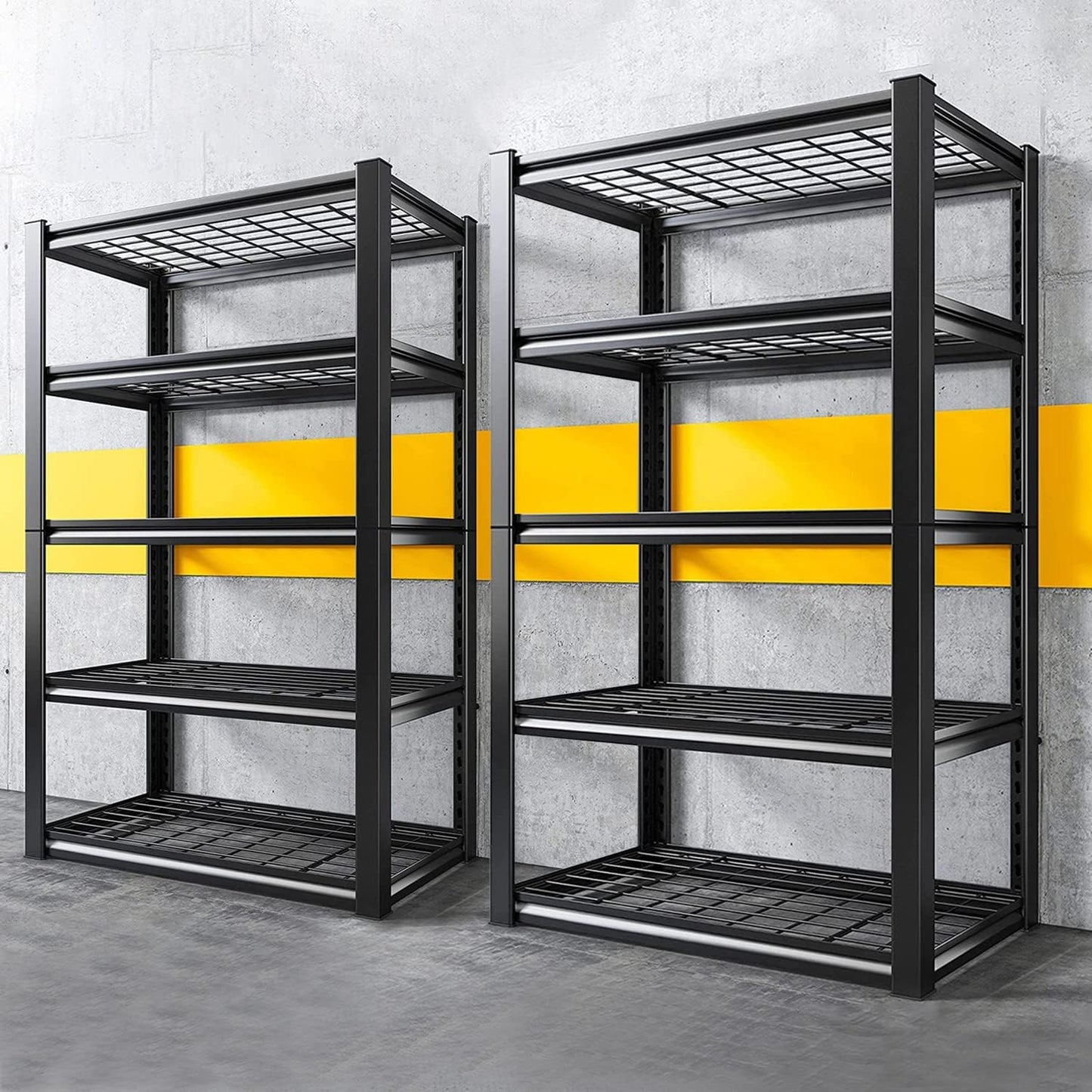 REIBII Garage Shelving Heavy Duty Load 2000Lbs Adjustable 5-Tier Garage Storage Shelves Heavy Duty Metal Shelving for Garage Storage Rack Shelf for - WoodArtSupply