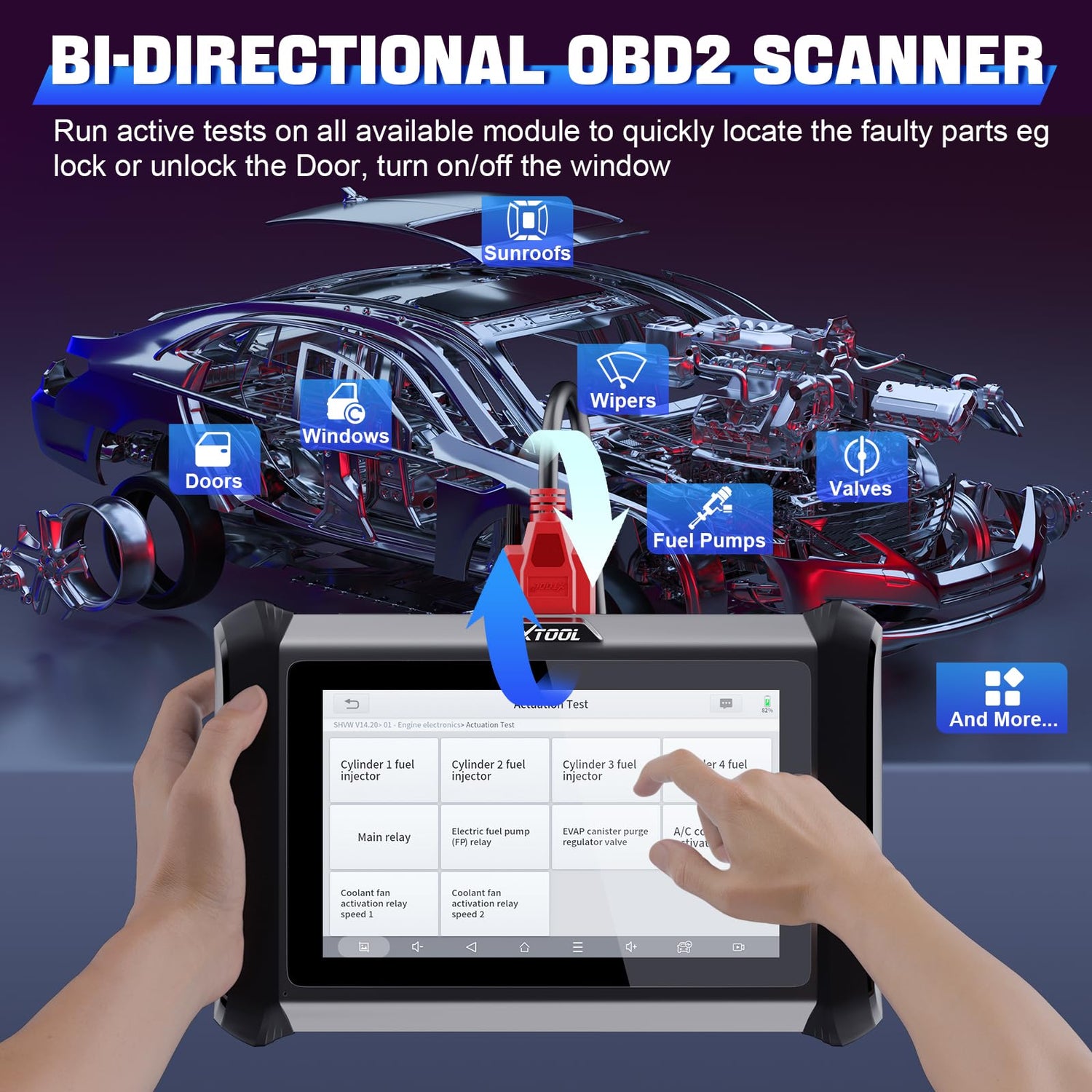 XTOOL D7S Automotive Diagnostic Tool with 3-Year Updates, 2024 Newest, DoIP & CAN FD, ECU Coding, 36+ Services, Bidirectional Scanner for car, Key XTOOL