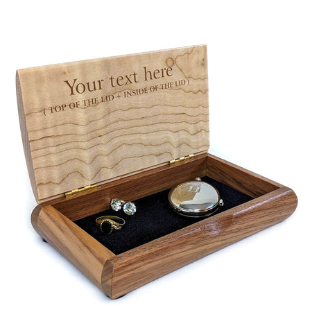 Mikutowski Woodworking Personalized Wooden Keepsake Box - Handmade in USA - Wood Art Artisan Trinket Box - Original Engraved Keepsake Box Organizer - Mikutowski Woodworking