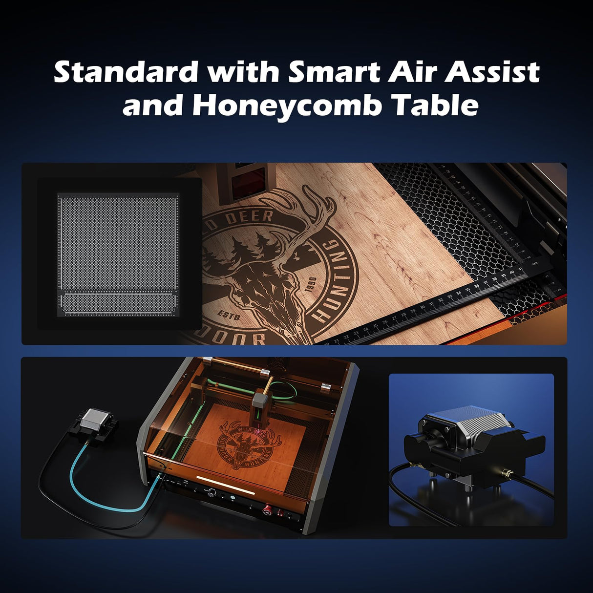 Genmitsu L8 Laser Engraver, 40000mm/min All-in-one Laser Engraving Machine, 20W Power Output Laser Cutter Built-in Acrylic Enclosure with Vent, Air Genmitsu