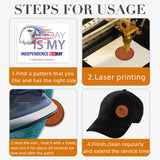 30 Pcs Blank Leather Hat Patches with Adhesive Round Laserable Leatherette Patch Brown Faux Leather Patches Glowforge Laser Supplies for Hats, Dunzy