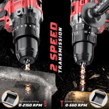 Cordless Drill Set for Milwaukee 18V Battery, 20+3 Torque Setting Power Drill Driver Set, 1/2 Inch Keyless Chuck Brushless Compact Driver/Drill Kit DIYtoolifz