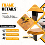 Flamaker Dining Table for 6 Acacia Wood Indoor Outdoor Home Kitchen Table with Iron Legs Large Rectangular Patio Table for Deck, Sunroom Flamaker