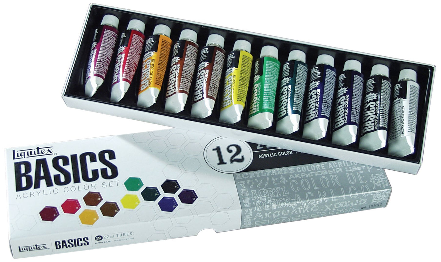 Liquitex BASICS Acrylic Paint Tube 12-Piece Set - WoodArtSupply