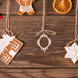 SEWACC 60 Pcs Unfinished Wood Photo Frame Pendants Wooden Cutouts Mini Picture Frame Wooden Shape Pieces for DIY Craft Ornaments Wood Picture Frames SEWACC