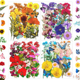 MIKIYA 103Pcs Dried Pressed Flowers with Butterfly Stickers for Resin Molds, Real Natural Bulk Dry Floral Leave for DIY Art Crafts, Epoxy Jewelry, MIKIYA