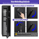 KAER 3-5 Gun Safes for Home Rifle and Pistols, Quick Access Safes for Shotguns, cabinets with Adjustable Rack, Pockets and Removable Shelf KAER